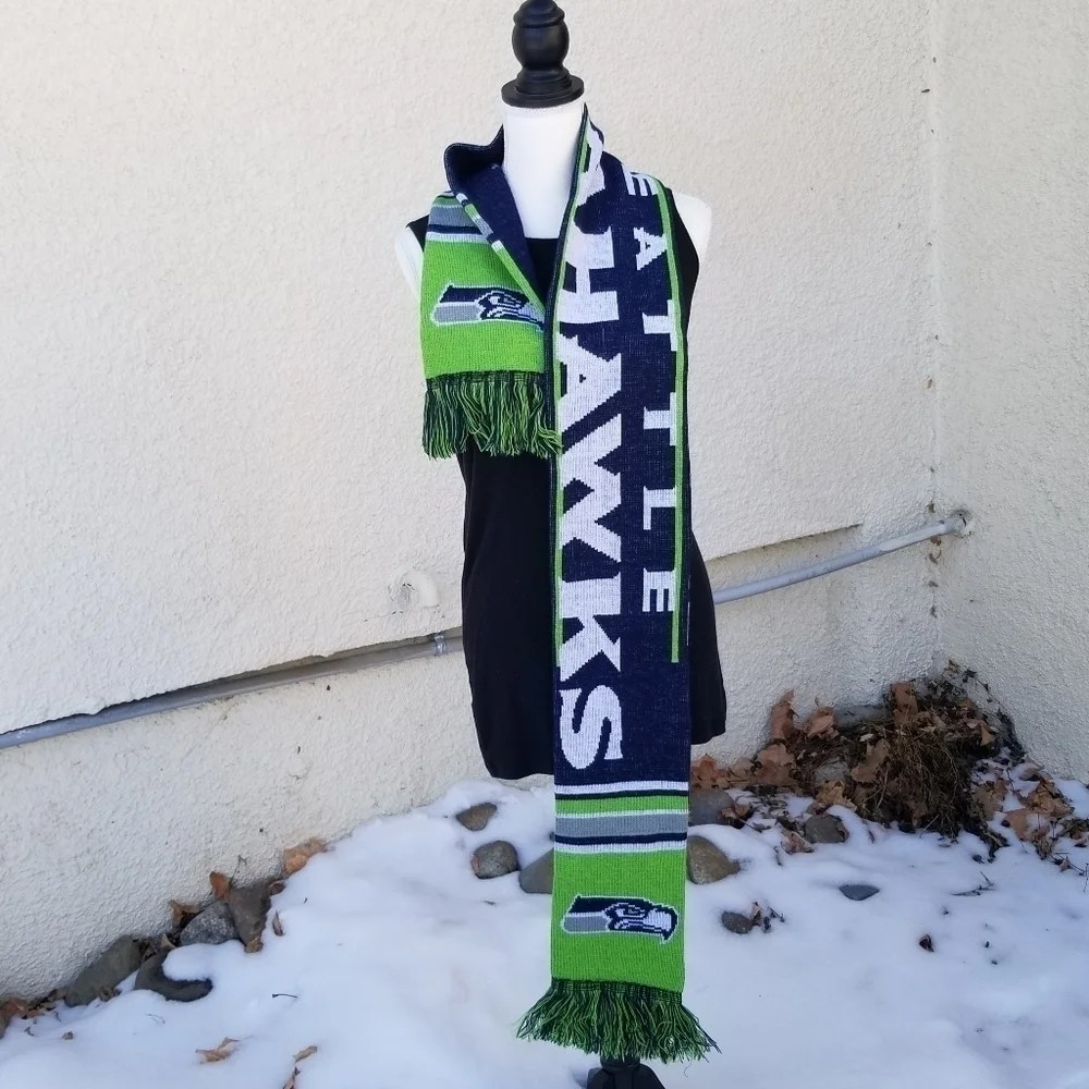 Seattle Seahawks NFL scarf green navy white gray